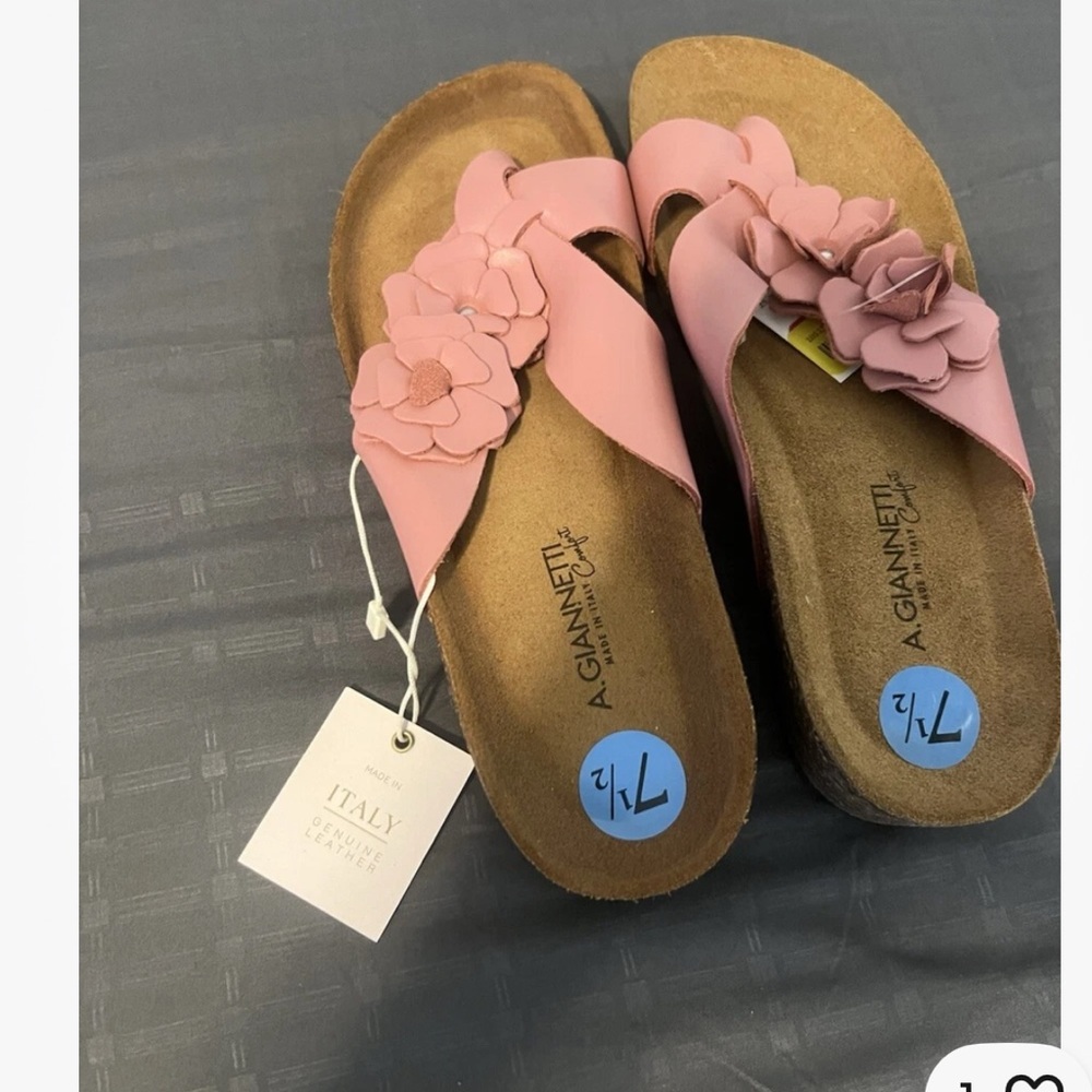 A. Giannetti Pink Flats with Ergonomic Design